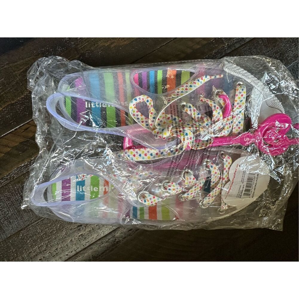 Little Miss matched Girls Multicolor Clear Slip-on Shoes Jelly Size 5 Youth New